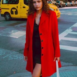 Red Wool Trenchcoat